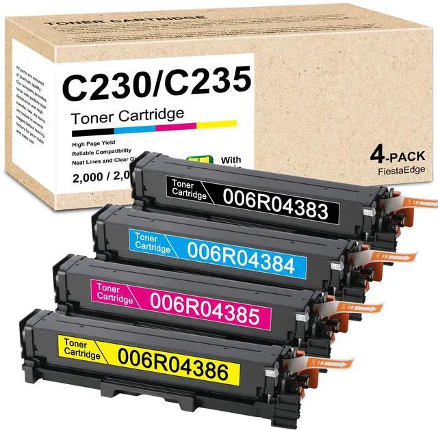 Main image of C230 C235 High-Capacity Toner Cartridge Black Cyan Magenta Yellow 4-Pack | Compatible for Xerox 006R04383 006R04384 006R04385 006R04386 Toner for C230 C235 C235DNI C230DNI Color Printer