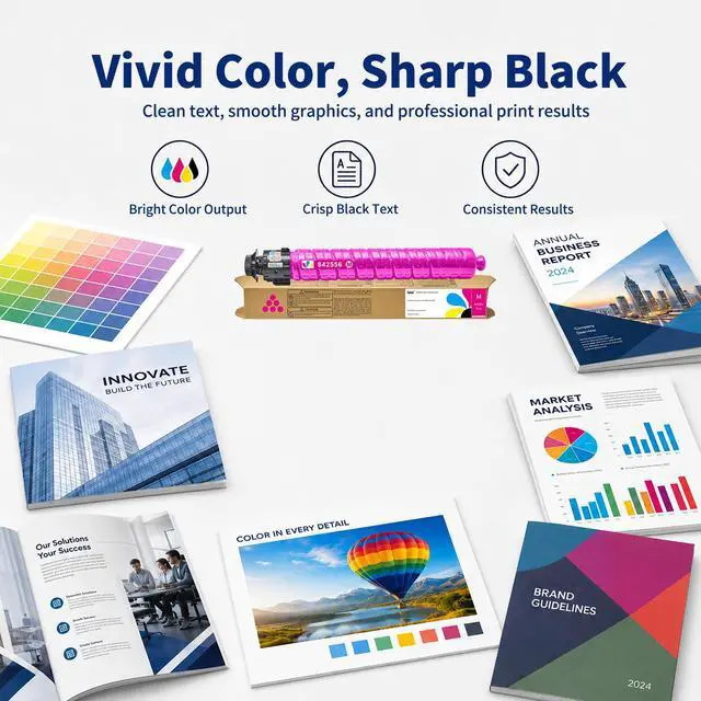 Alt view image 4 of 7 - IM C2010 IM C2510 Magenta Toner Cartridge High Yield Replacement for Ricoh IM C2010 IM C2010A IM C2510 IM C2510H Printer (Magenta 1-Pack)
