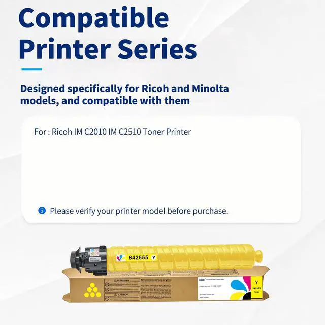 Alt view image 3 of 7 - IM C2010 IM C2510 Yellow Toner Cartridge High Yield Replacement for Ricoh IM C2010 IM C2010A IM C2510 IM C2510H Printer (Yellow 1-Pack)