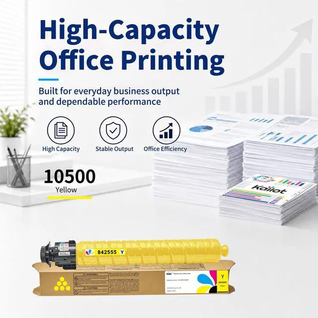 Alt view image 5 of 7 - IM C2010 IM C2510 Yellow Toner Cartridge High Yield Replacement for Ricoh IM C2010 IM C2010A IM C2510 IM C2510H Printer (Yellow 1-Pack)