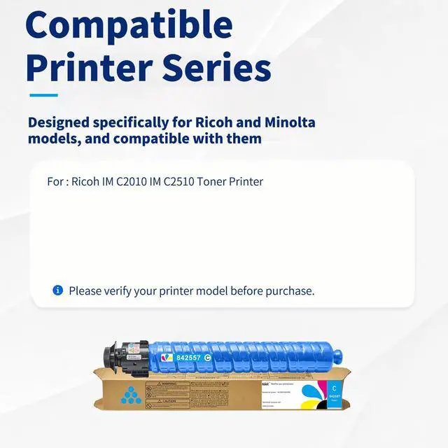 Alt view image 3 of 7 - IM C2010 IM C2510 Cyan Toner Cartridge High Yield Replacement for Ricoh IM C2010 IM C2010A IM C2510 IM C2510H Printer (Cyan 1-Pack)