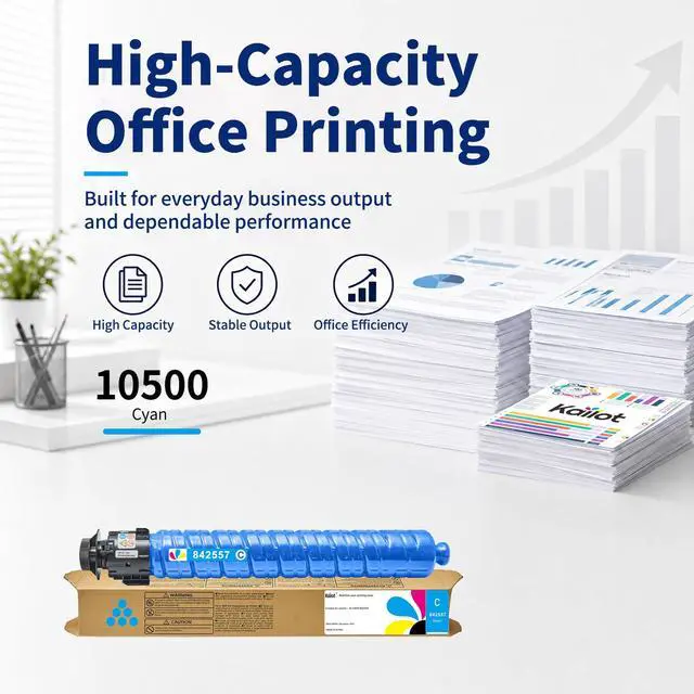 Alt view image 5 of 7 - IM C2010 IM C2510 Cyan Toner Cartridge High Yield Replacement for Ricoh IM C2010 IM C2010A IM C2510 IM C2510H Printer (Cyan 1-Pack)