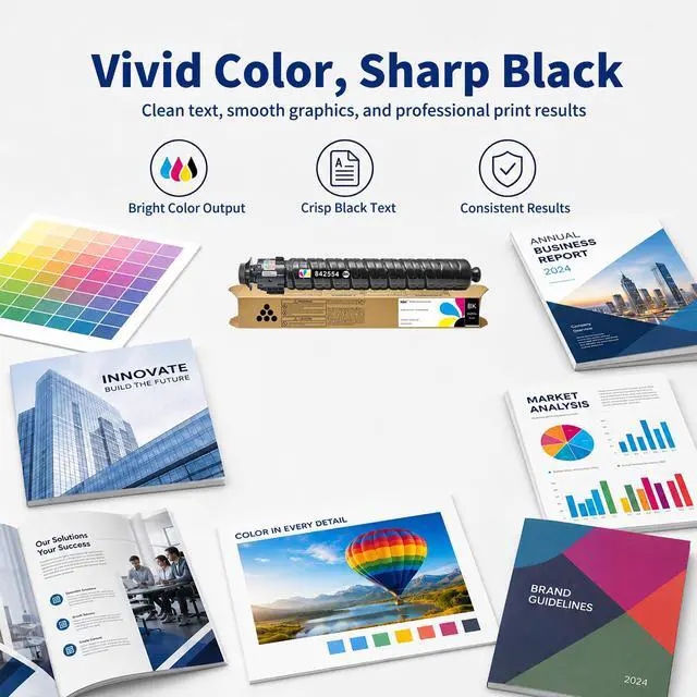 Alt view image 4 of 7 - IM C2010 IM C2510 Black Toner Cartridge High Yield Replacement for Ricoh IM C2010 IM C2010A IM C2510 IM C2510H Printer (Black 1-Pack)
