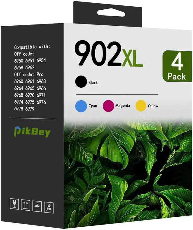 Main image of 902XL 902 Ink Cartridges Combo Pack Replacement for HP 902 XL Ink cartridges for OfficeJet Pro 6978 6970 6968 6962 6950 6976 6972 6951 Printers (4-Pack, Black/Cyan/Magenta/Yellow)