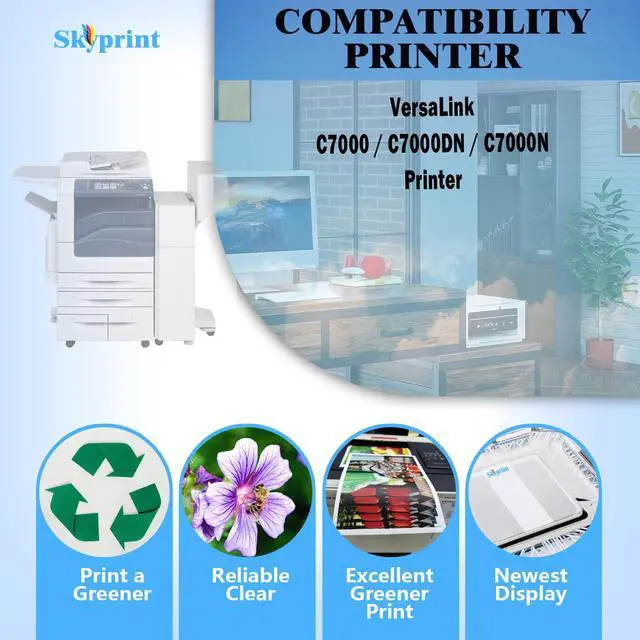 Alt view image 2 of 6 - High Capacity VersaLink C7000 Toner Cartridges | Compatible for Xerox 106R03757 106R03758 106R03759 106R03760 Toner use for Xerox Versalink C7000 C7000DN