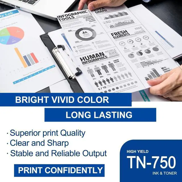 Alt view image 4 of 7 - 1 Pack TN750 TN-750 High Yield Black Toner Cartridge Compatible TN750 Replacement for Brother HL-5440D 5450DN 5470DW/DWT 6180DW/DWT DCP-8110DN 8150DN 8155DN 8510DN MFC-8710DW 8810DW 8910DW Printe