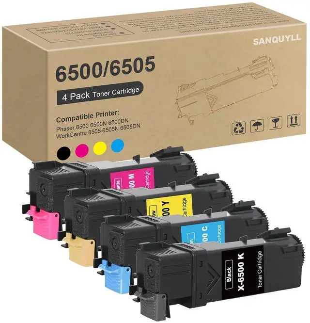 Main image of 6500 6505 Toner Cartridge Compatible for Xerox Phaser 6500 WorkCentre 6505 Toner for 106R01594 106R01595 106R01596 106R01597 Black Cyan Magenta Yellow 4 Pack