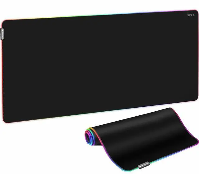 Main image of Extra Large 71 x 36 inch Full Size Desk Pad with RGB Lighting for Office Ambience and Immersive Gaming, Oversized Mouse Pad Table Top Cover, 12 Color Modes, Non-Slip Base, Black, DESK-PAD72-36