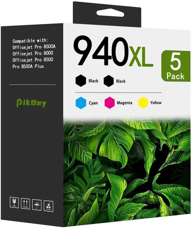 Main image of 940XL Ink Cartridges Combo Pack (5-Pack, 2Black/1Cyan/1Magenta/1Yellow) Replacement for HP 940XL Ink for OfficeJet Pro 8000 8500A 8500 A909a 8500A A910a Printers