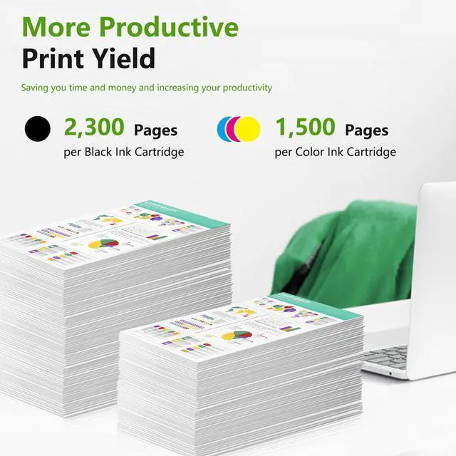 Alt view image 3 of 6 - 940XL Ink Cartridges Combo Pack (5-Pack, 2Black/1Cyan/1Magenta/1Yellow) Replacement for HP 940XL Ink for OfficeJet Pro 8000 8500A 8500 A909a 8500A A910a Printers