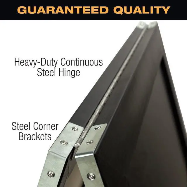 Alt view image 2 of 7 - Large Double-sided 40x23 Heavy-Duty A-Frame Sidewalk Chalkboard Standing Sign, Includes 10 Chalk Markers, 40 Piece Stencil Set, Chalk and Eraser (Black)