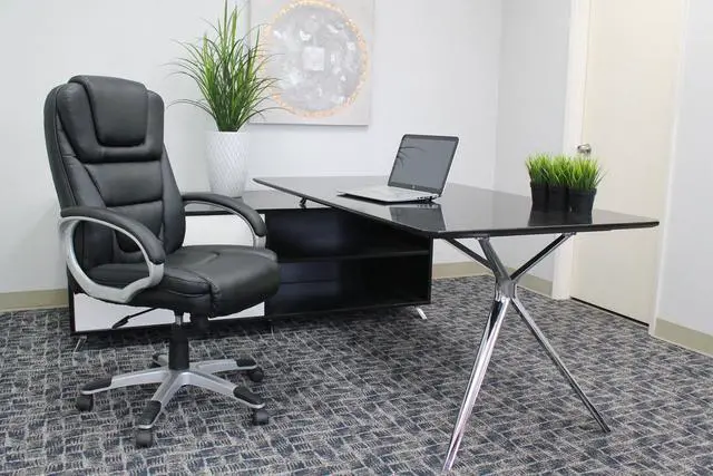 Alt view image 2 of 7 - Boss Black No Tools Required Executive Leather Chair