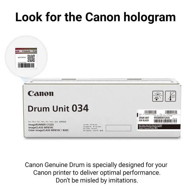 Alt view image 5 of 6 - Genuine 034 Black Drum Cartridge Compatible with MF810Cdn, MF820Cdn