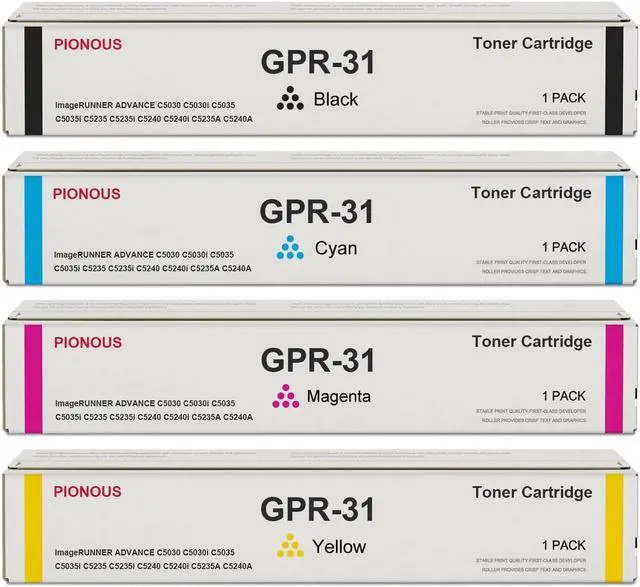 Main image of GPR31 GPR-31 Toner Cartridge Set (4-Pack, 1BK+1C+1M+1Y) Compatible GPR 31 Toner Replacement for Canon GPR-31 Toner Cartridge ImageRUNNER Advance C5030 C5030i C5035 C5035i C5235 Printer