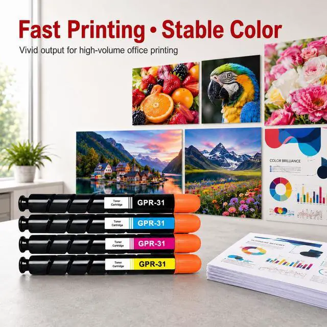 Alt view image 6 of 7 - GPR31 GPR-31 Toner Cartridge Set (4-Pack, 1BK+1C+1M+1Y) Compatible GPR 31 Toner Replacement for Canon GPR-31 Toner Cartridge ImageRUNNER Advance C5030 C5030i C5035 C5035i C5235 Printer