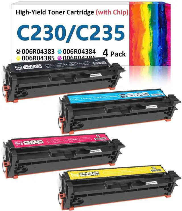 Main image of for Xerox C235 C230 Toner Cartridge (with Chip),Replacement 006R04383 006R04384 006R04385 006R04386 Compatible with Xerox C235DN/C230DNI Color Multifunctional Printer High-Yield Ink Cartridge (4 Pack)