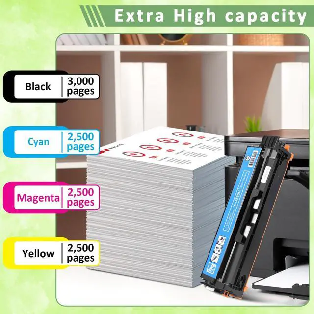 Alt view image 4 of 7 - for Xerox C235 C230 Toner Cartridge (with Chip),Replacement 006R04383 006R04384 006R04385 006R04386 Compatible with Xerox C235DN/C230DNI Color Multifunctional Printer High-Yield Ink Cartridge (4 Pack)