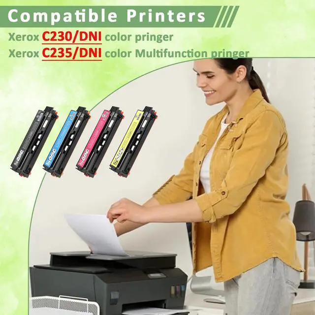 Alt view image 3 of 7 - for Xerox C235 C230 Toner Cartridge (with Chip),Replacement 006R04383 006R04384 006R04385 006R04386 Compatible with Xerox C235DN/C230DNI Color Multifunctional Printer High-Yield Ink Cartridge (4 Pack)