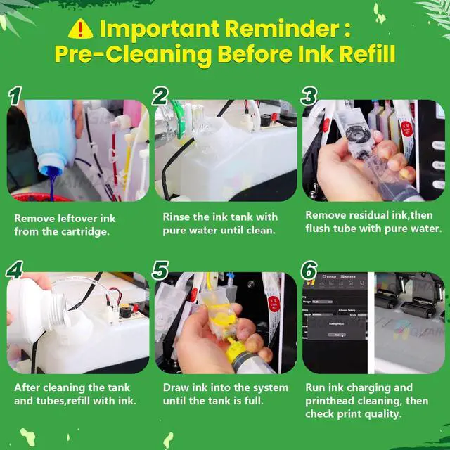 Alt view image 4 of 7 - No Sediment- DTF Ink 6000 ml,Premium Transfer Printer Ink for Printhead L1800, L805, R2400, P400, P800, XP15000 Professional DTF Printers Direct to Film Heat Transfer Printing 1000mlx6(2Wh+BKCMY)