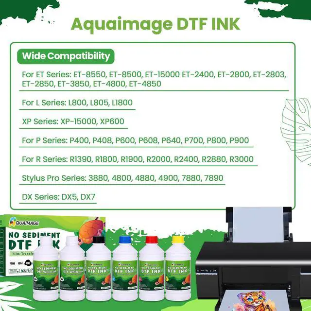 Alt view image 5 of 7 - No Sediment- DTF Ink 6000 ml,Premium Transfer Printer Ink for Printhead L1800, L805, R2400, P400, P800, XP15000 Professional DTF Printers Direct to Film Heat Transfer Printing 1000mlx6(2Wh+BKCMY)