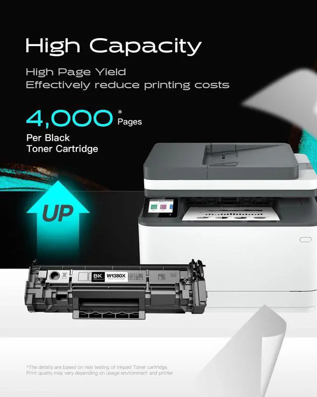 Alt view image 2 of 7 - 138X W1380X Black High Yield Toner Cartridge 2 Pack | Compatible with HP LaserJet Pro MFP 3101fdw 3001dw 3101fdwe 3001dwe Printer, with Chip, 4000 Pages per Toner