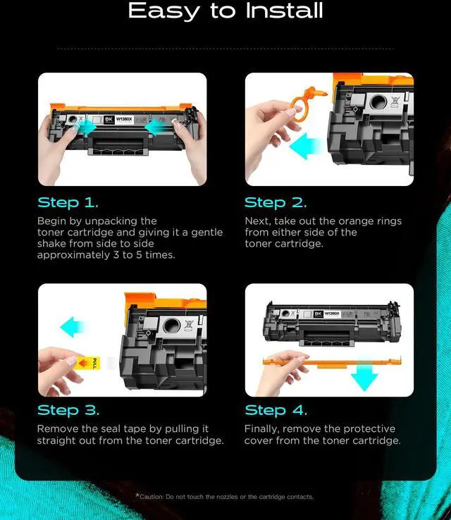 Alt view image 5 of 7 - 138X W1380X Black High Yield Toner Cartridge 2 Pack | Compatible with HP LaserJet Pro MFP 3101fdw 3001dw 3101fdwe 3001dwe Printer, with Chip, 4000 Pages per Toner