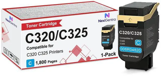 Main image of C320 C325 Toner Cartridge 006R04820 Cyan Toner Cartridges Compatible for Xerox Genuine C320 C325 Printer Series High Yield 1,800 Pages 1-Pack Cyan