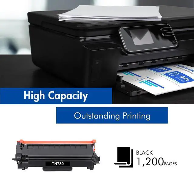 Alt view image 3 of 6 - TN-730 TN730 MFC-L2710DW Toner Cartridge Compatible for Brother HL-L2370DW | Compatible for Black TN 730 TN760 Toner HL-L2395DW HL-L2390DW HL-L2350DW HL-L2370DW MFC-L2750DW MFC-L2710DW DCP-L2550DW