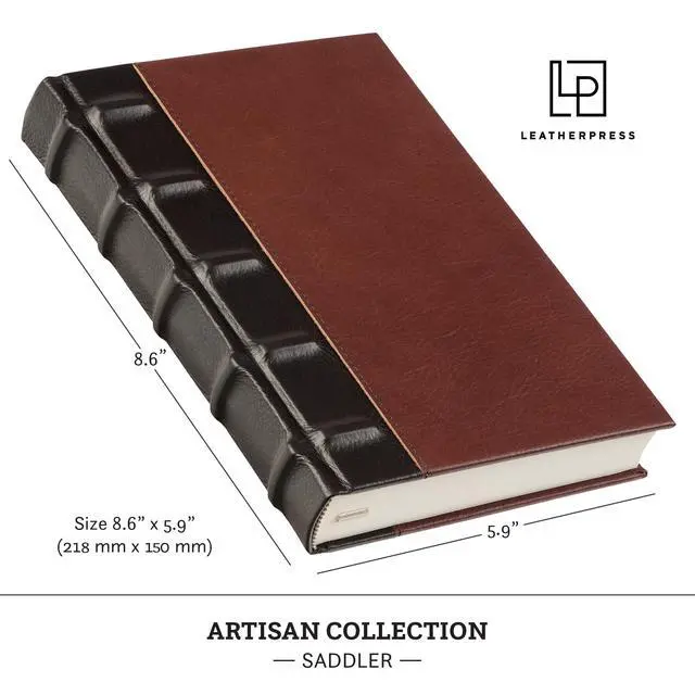 Alt view image 6 of 7 - Luxury Leather Journal, Full-Grain Leather Notebook | Gift for Men & Women, 400 Numbered Pages, Table of Contents, Perfect for Birthdays, Anniversaries, & Special Occasions