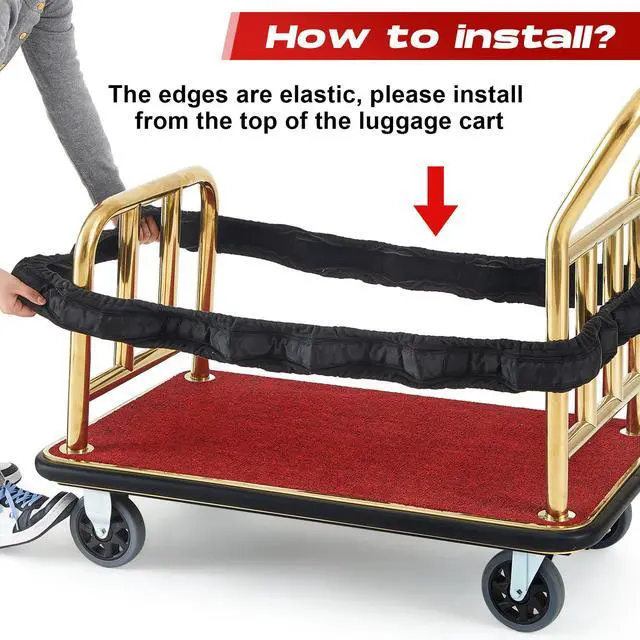 Alt view image 3 of 6 - Bellman Cart Bumper Guard and Wall Protector Hotel Luggage Cart Bumper Collision Protector Cover for Airport & Travel Accessory Indoor & Outdoor Use(Medium)
