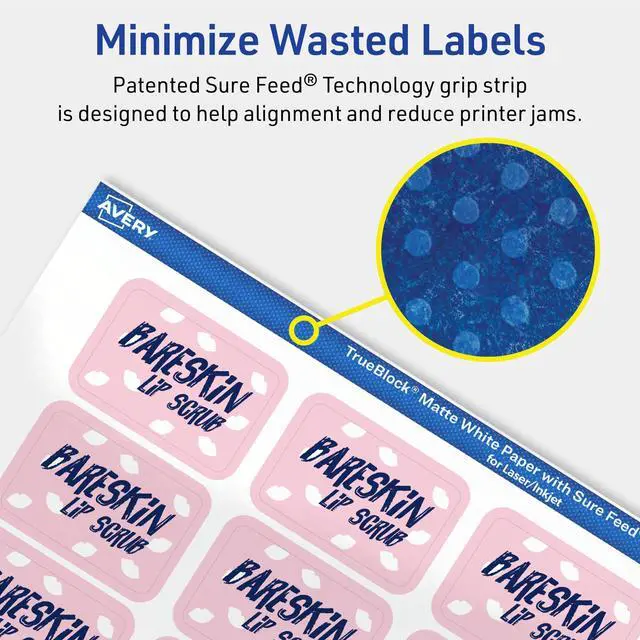 Alt view image 4 of 7 - ® TrueBlock® Matte White Rectangle Labels, Sure Feed® Technology, 1" x 1.5", 3,200 Matte White Labels, Print-to-The-Edge, Laser/Inkjet Printable, Great for Packaging and Product Merchandising