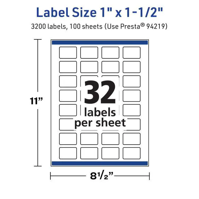 Alt view image 5 of 7 - ® TrueBlock® Matte White Rectangle Labels, Sure Feed® Technology, 1" x 1.5", 3,200 Matte White Labels, Print-to-The-Edge, Laser/Inkjet Printable, Great for Packaging and Product Merchandising