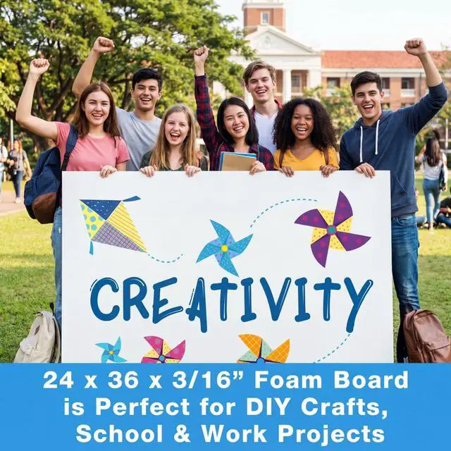 Alt view image 7 of 7 - 20 Pcs Large Foam Boards Bulk Foam Core Backing Board 3/16 Inch Thickness Core Board Poster Boards for Presentations, School, Office, Art Projects(24 x 36 x 3/16 Inches,White)