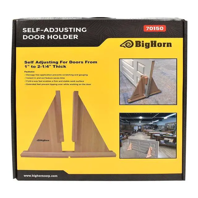 Alt view image 7 of 7 - 70150 Self-Adjusting Door Holder, All Wood - for Doors as Thin as 1 Inch Or as Thick as 2-1/4 Inch