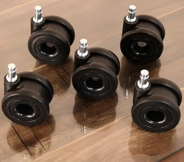 Main image of Office Chair Wheels, Replacement Casters for Desk Chairs, Set of 5, Black | Set of 5 Black Office Chair Wheels, Heavy-Duty Dual Casters With Precision Bearings for Desk Chairs, Hardwood Floors, Carpet