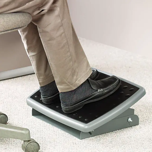 Alt view image 5 of 7 - Adjustable Foot Rest, 18 Inch Wide Non-skid Platform (FR330) Grey