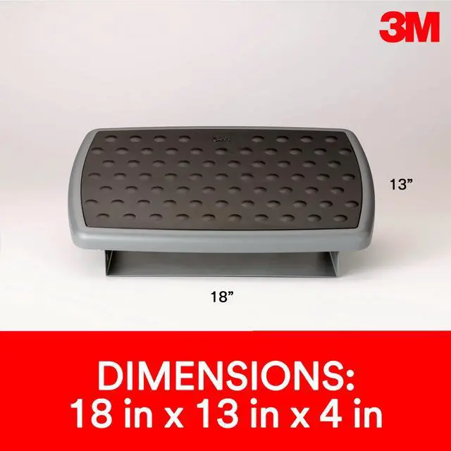 Alt view image 3 of 7 - Adjustable Foot Rest, 18 Inch Wide Non-skid Platform (FR330) Grey