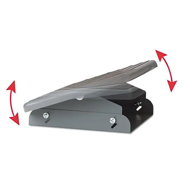 Alt view image 4 of 7 - Adjustable Foot Rest, 18 Inch Wide Non-skid Platform (FR330) Grey