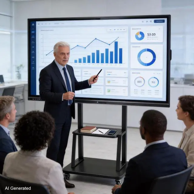 Alt view image 2 of 7 - Smart Board Stand with Wheels for 43-65 inch Interactive Whiteboard,Height Adjustable Mobile Rolling Stand for Classroom & Office, Holds up to 300lbs, Whiteboard Portable Cart on Wheels