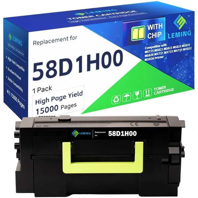 Main image of 58D1H00 Toner Cartridge 15,000 Pages (with Chip) Replacement for Lexmark 58D1H00 Toner Cartridge 58D1000 for Lexmark MS725 MS821 MS822 MS823 MS825 MS826 MX721 MX722 MX725 MX822 MX826 Printer