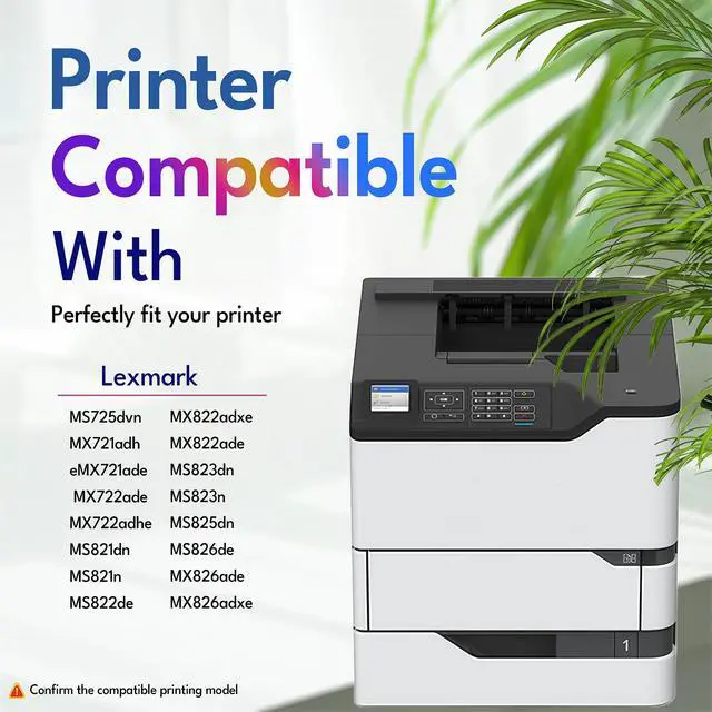 Alt view image 3 of 7 - 58D1H00 Toner Cartridge 15,000 Pages (with Chip) Replacement for Lexmark 58D1H00 Toner Cartridge 58D1000 for Lexmark MS725 MS821 MS822 MS823 MS825 MS826 MX721 MX722 MX725 MX822 MX826 Printer