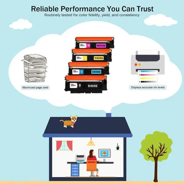 Alt view image 6 of 6 - Compatible Toner Cartridges Replacement for Samsung CLT-K404S CLT-C404S CLT-M404S CLT-Y404S (1 Black, 1 Each Color) 404s 404 Xpress SL-C430W SL-C480FW SL-C480W c430 y404 k404 c480 Express