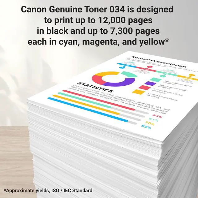 Alt view image 3 of 6 - Genuine 034 Yellow Toner Cartridge Compatible with MF810Cdn, MF820Cdn