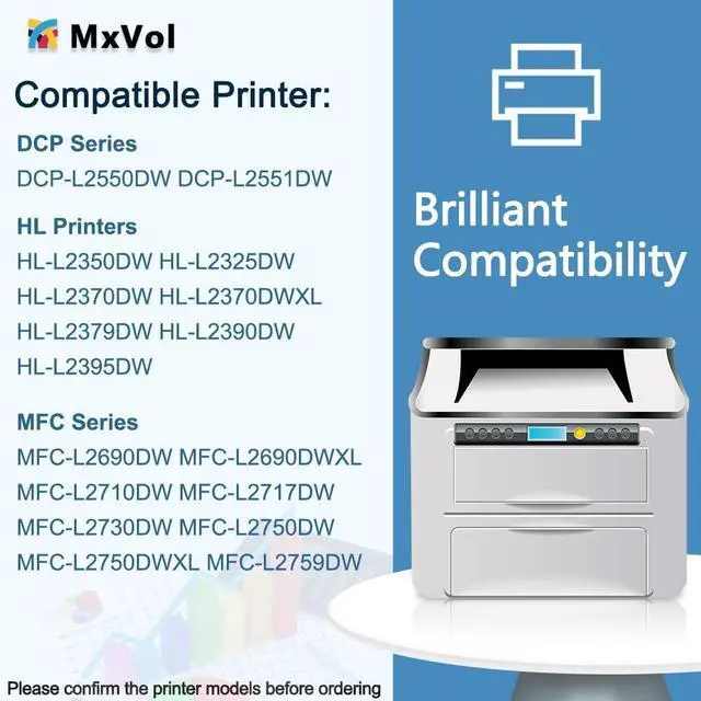 Alt view image 2 of 5 - TN760 Toner Replacement for Brother TN760 Toner Cartridge 4-Pack High Yield | Compatible with HL-L2350DW HL-L2325DW HL-L2370DW HL-L2390DW HL-L2395DW MFC-L2690DW MFC-L2710DW MFC-L2717DW MFC-L2750DW
