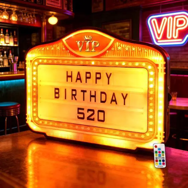 Main image of Bottle Service Lights, Custom Wedding Sign with 4 Interchangeable Letter Sets & 1 Numbers Set, LED Handheld Marquee Sign for Birthdays, Bachelorette & Club Nights & Party Photos(VIP)