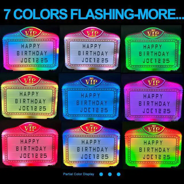 Alt view image 2 of 7 - Bottle Service Lights, Custom Wedding Sign with 4 Interchangeable Letter Sets & 1 Numbers Set, LED Handheld Marquee Sign for Birthdays, Bachelorette & Club Nights & Party Photos(VIP)
