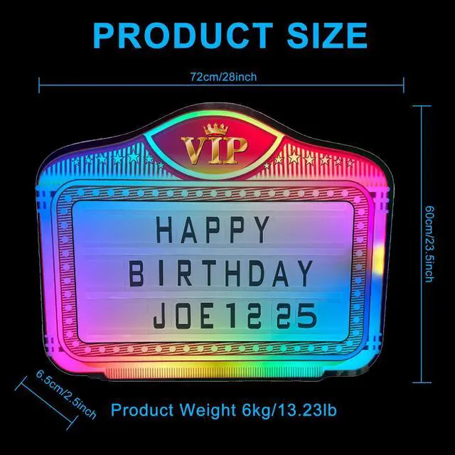 Alt view image 4 of 7 - Bottle Service Lights, Custom Wedding Sign with 4 Interchangeable Letter Sets & 1 Numbers Set, LED Handheld Marquee Sign for Birthdays, Bachelorette & Club Nights & Party Photos(VIP)