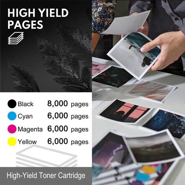 Alt view image 3 of 6 - 069H 069 Toner Cartridge Set 4-Pack MF753Cdw High Capacity (BK/C/M/Y) | Compatible for Canon 069H 069 ImageClass MF753Cdw MF751Cdw LBP674Cdw LBP673Cdw LBP674Cx MF752Cdw MF756Cx Printer