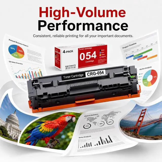 Alt view image 5 of 7 - 054 Toner Cartridge Set Compatible MF642Cdw Toner Replacement for Canon 054 | 054 054H Toner Cartridge work with Set imageCLASS MF642Cdw MF640C MF641Cw MF644Cdw LBP622Cdw Printer(4PK, BK/C/M/Y)