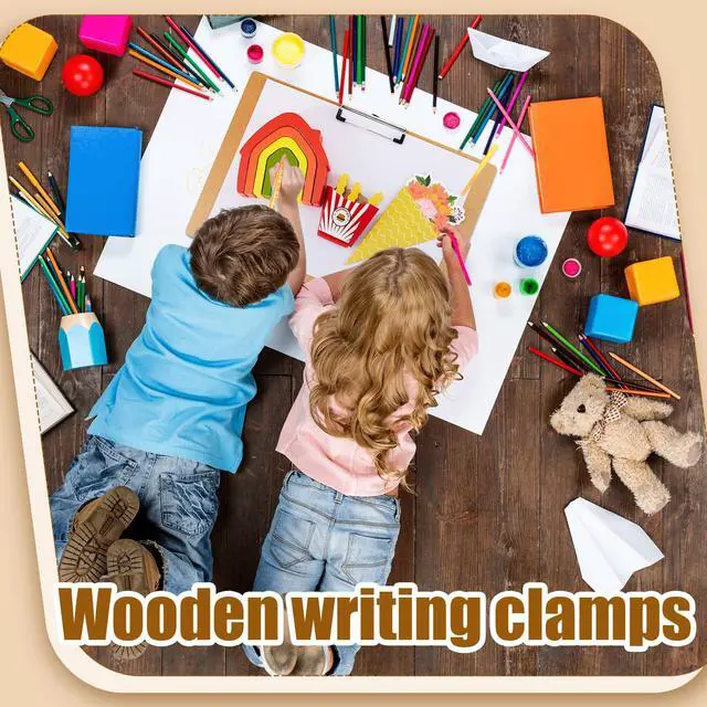 Alt view image 4 of 7 - 32 Pcs 11x17 Clipboard Wooden Horizontal Lap Board Extra Large Wood Clip Board with Low Profile Clip Desk Brown Landscape for Drawing Sketch Art for Classroom Office School Architects